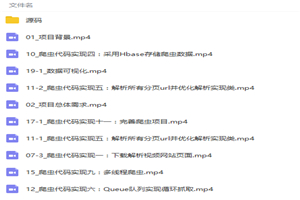 手把手教学大数据爬虫项目案例实战视频教程 手把手教学大数据爬虫项目案例实战视频教程