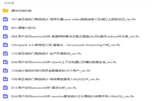 Spark 2.0大型项目实战:移动电商app交互式数据分析平台(大数据高端课程)课程视频教程 Spark 2.0大型项目实战:移动电商app交互式数据分析平台(大数据高端课程)课程视频教程
