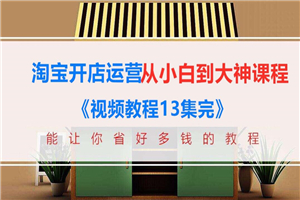 淘宝开店运营从小白到大神全系列课程 淘宝开店运营从小白到大神全系列课程