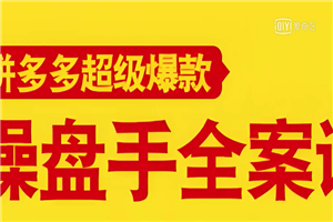 拼多多超级爆款操盘手全案课,教你新店0-1快速突破,玩转百万流量 拼多多超级爆款操盘手全案课,教你新店0-1快速突破,玩转百万流量