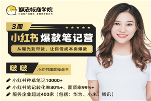 3周小红书爆款笔记训练营 从曝光到带货,让你低成本卖爆款 3周小红书爆款笔记训练营 从曝光到带货,让你低成本卖爆款