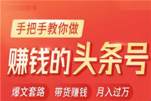 今日头条变现课:手把手教你做赚钱的头条号,轻松月入过万 今日头条变现课:手把手教你做赚钱的头条号,轻松月入过万