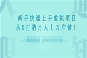 2022年虚拟项目实战指南,新手从0打造月入上万店铺 2022年虚拟项目实战指南,新手从0打造月入上万店铺