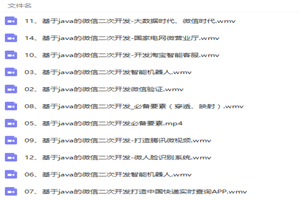 基于Java的微信公众号二次开发视频教程 基于Java的微信公众号二次开发视频教程