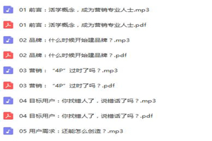 《营销入门必学概念40讲课程》学习课程 《营销入门必学概念40讲课程》学习课程