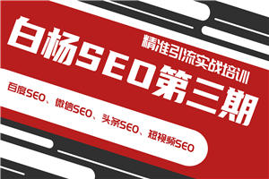 最新白杨SEO精准引流实战教程 百度微信头条短视频SEO 最新白杨SEO精准引流实战教程 百度微信头条短视频SEO