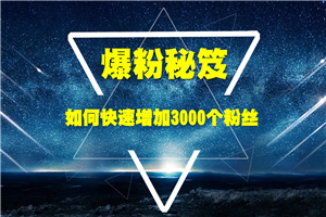 王通最新爆粉秘笈教程 教你快速增加3000个粉丝帮你多赚30万元 王通最新爆粉秘笈教程 教你快速增加3000个粉丝帮你多赚30万元