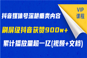 抖音媒体号深耕垂类内容,刷屏级抖音获赞900w+累计播放量超一亿(视频+文档) 抖音媒体号深耕垂类内容,刷屏级抖音获赞900w+累计播放量超一亿(视频+文档)