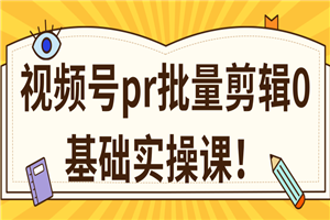 视频号PR批量剪辑0基础实操课,PR批量处理伪原创一分钟一个视频【共2节】 视频号PR批量剪辑0基础实操课,PR批量处理伪原创一分钟一个视频【共2节】
